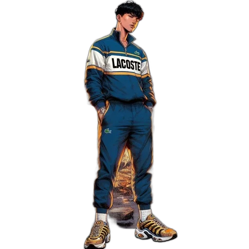 jacket, shoes, vaporwave, photorealistic transparent PNG cut-out