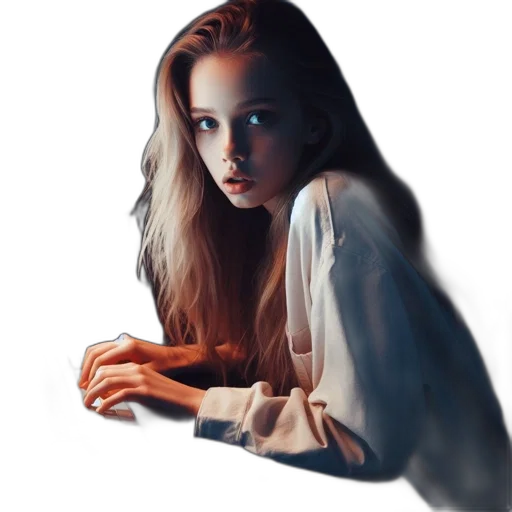 face, dress, hair, jewelry transparent PNG cut-out
