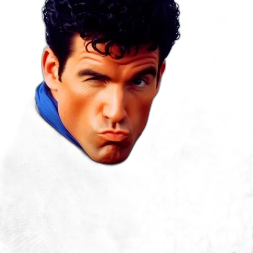 face, jacket, hair, photorealistic transparent PNG cut-out