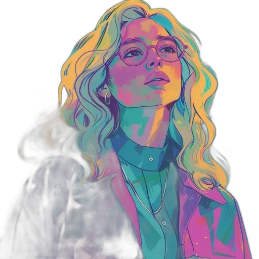 jacket, face, watercolor, comic book art transparent PNG cut-out