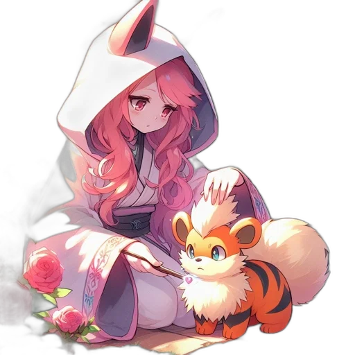 staff, flower, animal, creature transparent PNG cut-out
