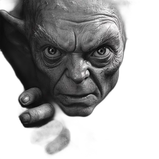face, mask, creature, photorealistic transparent PNG cut-out