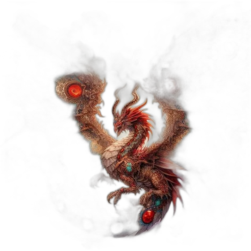 dragon, creature, animal, staff transparent PNG cut-out