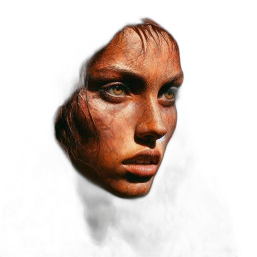 face, mask, hair, creature transparent PNG cut-out