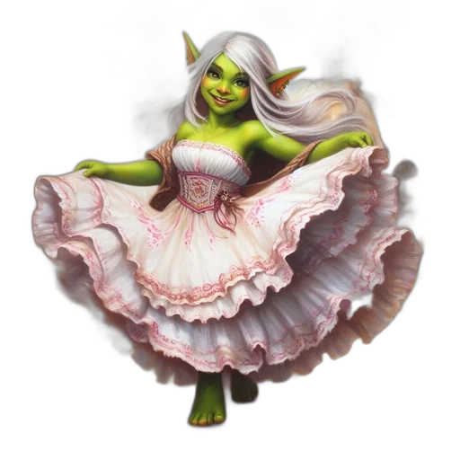 dress, staff, creature, fantasy art transparent PNG cut-out