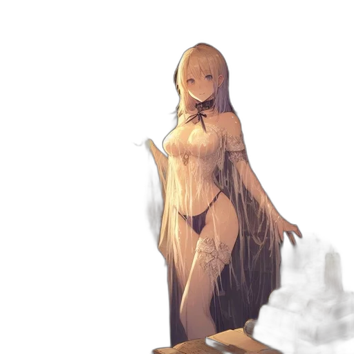 dress, creature, robot, sword transparent PNG cut-out