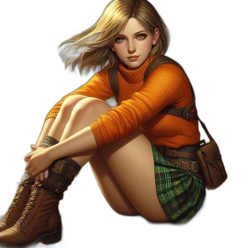 jacket, dress, face, shoes transparent PNG cut-out