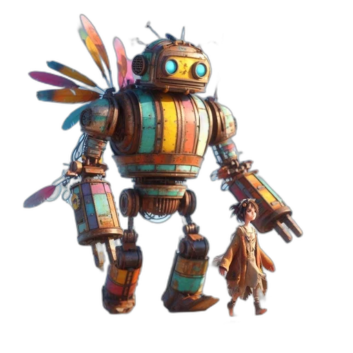 robot, weapon, creature, staff transparent PNG cut-out
