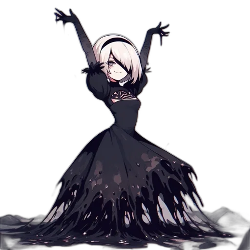 dress, creature, crown, hair transparent PNG cut-out