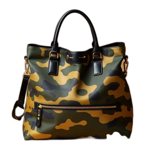 gold, camouflage, bag, aspinan transparent PNG cut-out