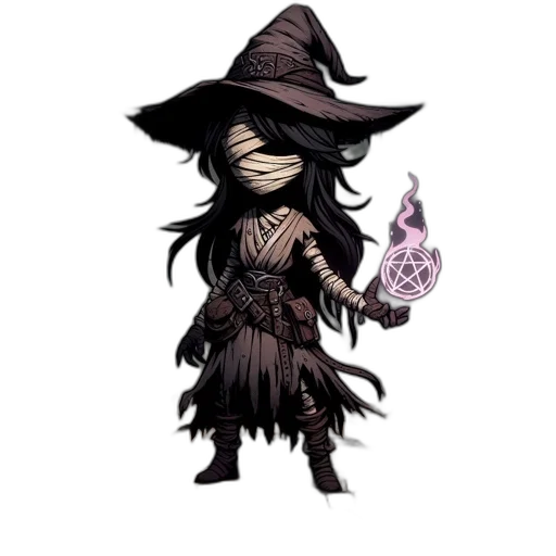 staff, mask, hat, dress transparent PNG cut-out