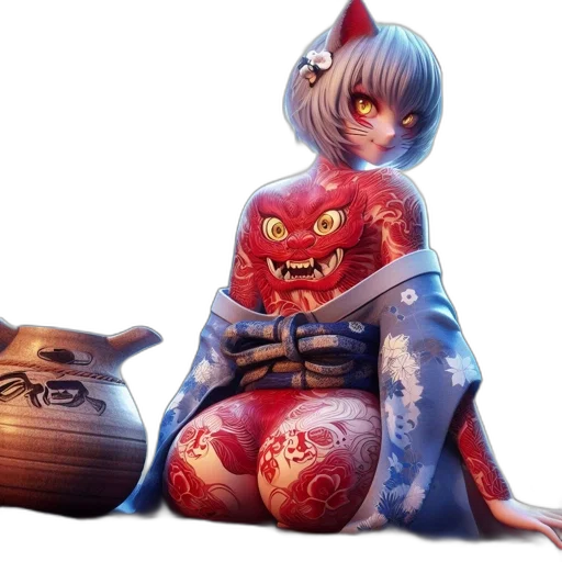 concept art, fantasy art, 3d render, anime transparent PNG cut-out
