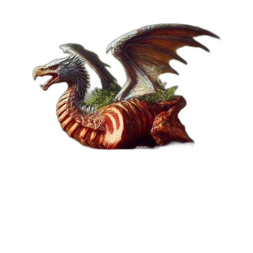 dragon, animal, creature, staff transparent PNG cut-out