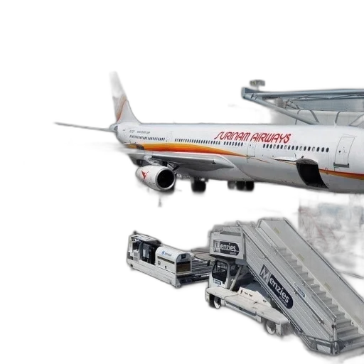 3d render, surinam, airways, airplane transparent PNG cut-out