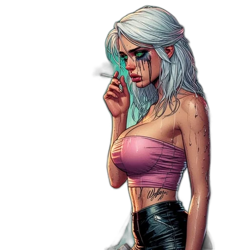 comic book art, fantasy art, concept art, cyberpunk transparent PNG cut-out