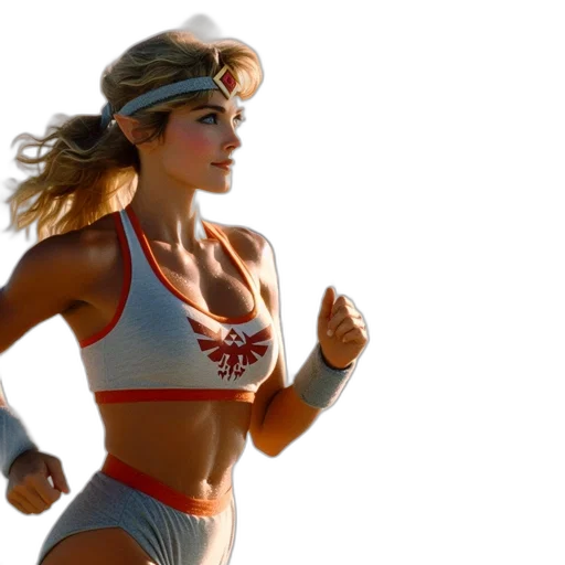 woman, jogs, beach, mountainous transparent PNG cut-out
