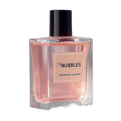 bottle, bubbles, laquers, cologne transparent PNG cut-out