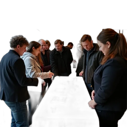 staff, group, people, gathered transparent PNG cut-out