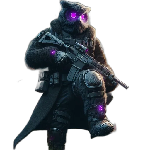 weapon, mask, staff, jacket transparent PNG cut-out