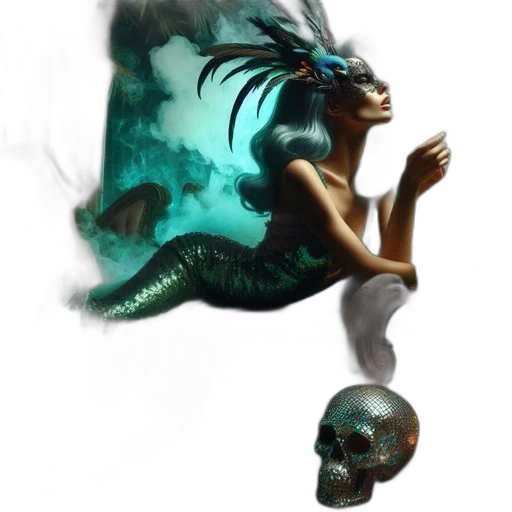 creature, mask, dragon, fantasy art transparent PNG cut-out
