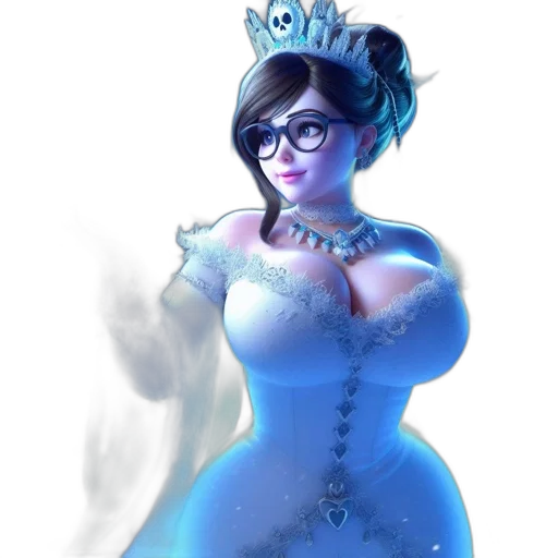 dress, crown, staff, fantasy art transparent PNG cut-out