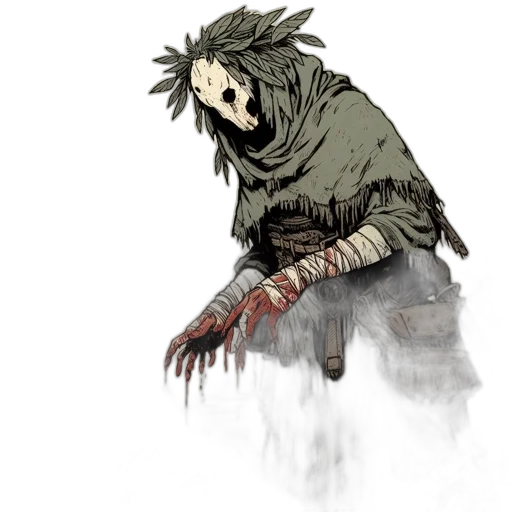 mask, creature, staff, face transparent PNG cut-out