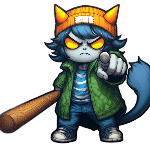 staff, weapon, hat, jacket transparent PNG cut-out
