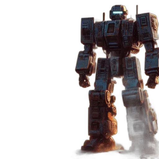 robot, weapon, concept art, 3d render transparent PNG cut-out