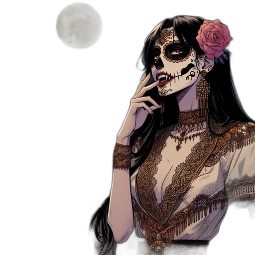 mask, dress, jewelry, fantasy art transparent PNG cut-out