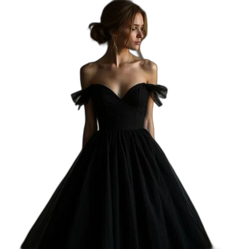 dress, jewelry, photorealistic, dark transparent PNG cut-out