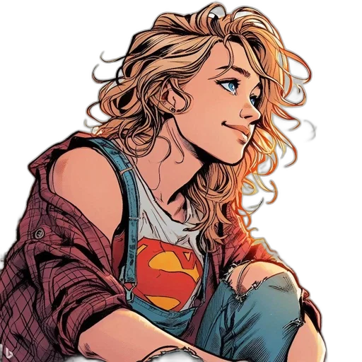 comic book art, concept art, cartoon, young transparent PNG cut-out