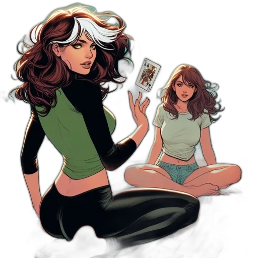 comic book art, concept art, cartoon, green transparent PNG cut-out