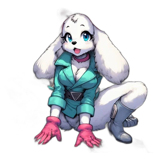 creature, jacket, robot, staff transparent PNG cut-out