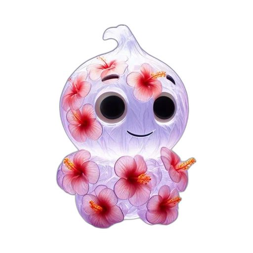 flower, creature, 3d render, concept art transparent PNG cut-out