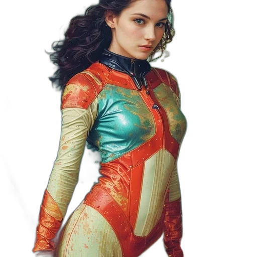 dress, jacket, robot, comic book art transparent PNG cut-out