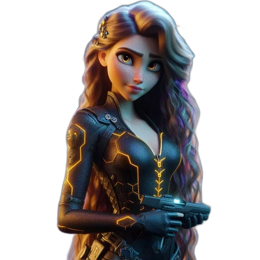 dress, jewelry, crown, staff transparent PNG cut-out