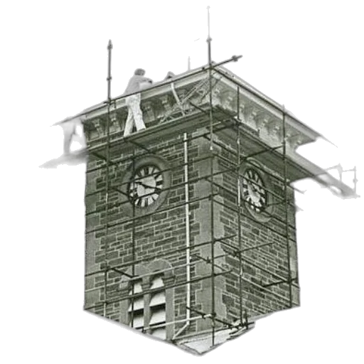 building, staff, robot, crown transparent PNG cut-out