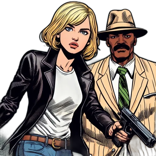 jacket, comic book art, cartoon, two transparent PNG cut-out