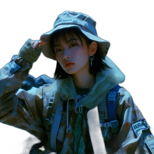 jacket, hat, weapon, face transparent PNG cut-out