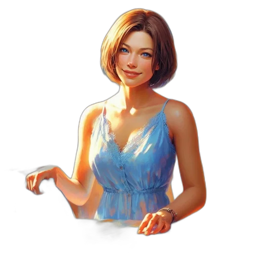 dress, jewelry, face, staff transparent PNG cut-out