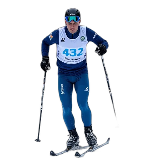 cross-country, skier, racing, down transparent PNG cut-out