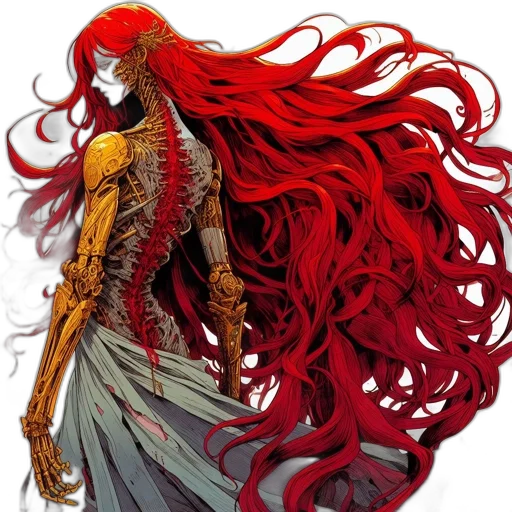 hair, dress, comic book art, concept art transparent PNG cut-out