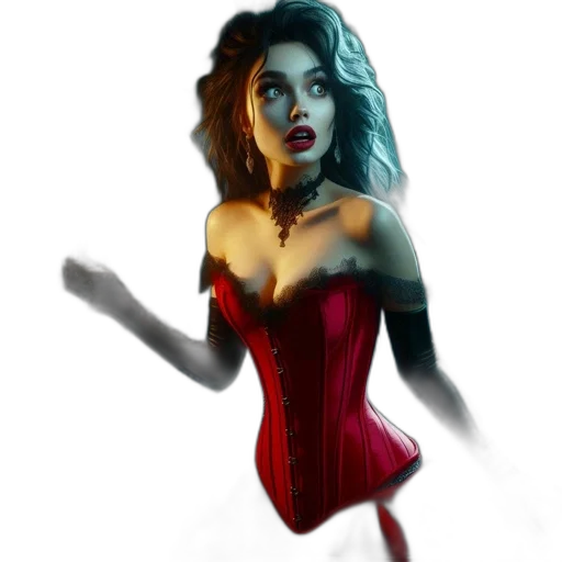 dress, concept art, comic book art, fantasy art transparent PNG cut-out