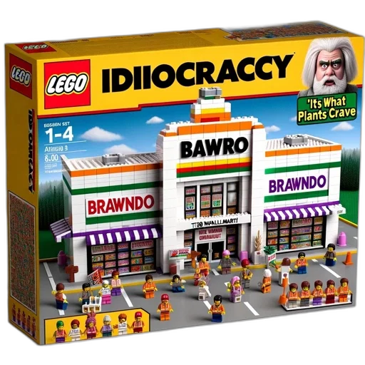 satirical, lego, rendition, store transparent PNG cut-out