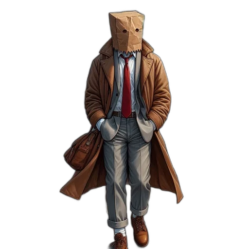 jacket, mask, face, concept art transparent PNG cut-out