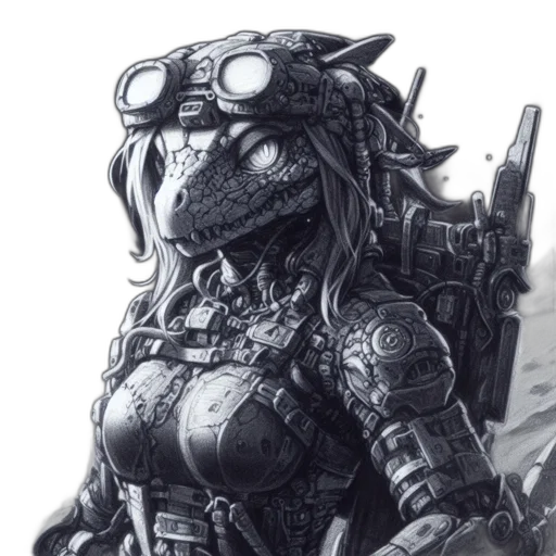 dragon, robot, weapon, face transparent PNG cut-out