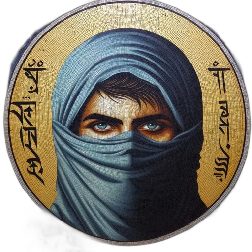 face, mask, jewelry, oil painting transparent PNG cut-out