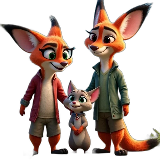 jacket, staff, animal, 3d render transparent PNG cut-out