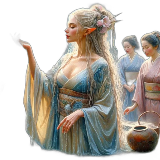 dragon, dress, jewelry, fantasy art transparent PNG cut-out