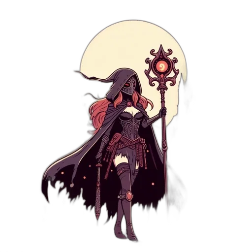 staff, weapon, mask, dress transparent PNG cut-out